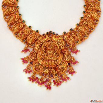 Buy Gold Plated Silver Temple Jewellery Padmam