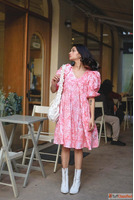 Buy Pink Floral Short Dress For Valentine's Day Online ...