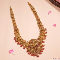 Bridal Silver Haram with Gold Plated Padmam
