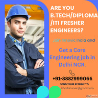 Job Openings for B.TechDiplomaITI Fresher Engineers in Delhi...