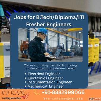 Job Openings for B.TechDiplomaITI Fresher Engineers in Delhi NCR.