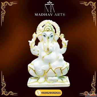 Custom Size Marble Ganesh Murti Available