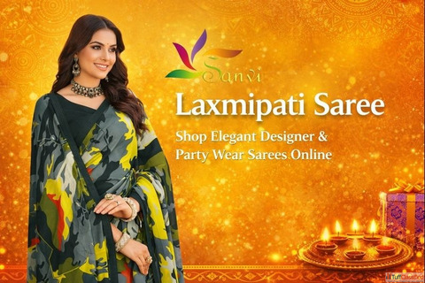 Laxmipati N-2510 Morpich Shamli Multicolor Georgette Saree