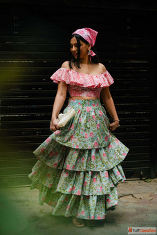 Buy Printed Floral Ruffle Co-ord Set Valentine Gift For Girlfriend Odhanon