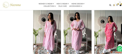 Shop Chikan Kurta Chikankari Kurta Online - Nazrana Chikan