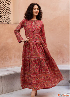 Tiered ruffle dresses at hathi store