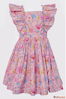 Satin Trimmed Ruffle Dress for Girls