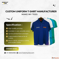 Custom Uniform T-Shirt Manufacturer in India Make My Tees