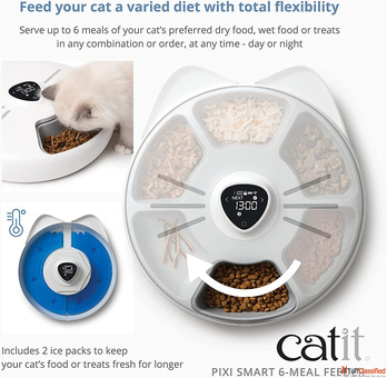 Smart 6-Meal Automatic Cat Feeder for Scheduled Feeding