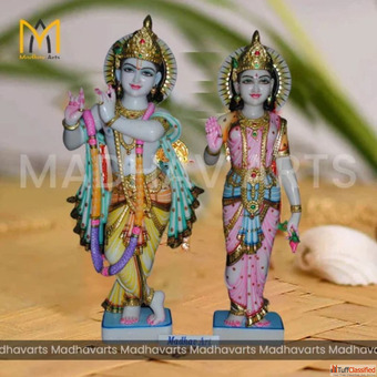 Pure Marble Radha Krishna Statue for Home Worship