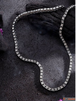 Buy Silver Diamond Stainless Steel Tennis Chain For Men Onli...