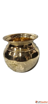 Pure Brass Kalash Traditional Religious Pooja Vessel