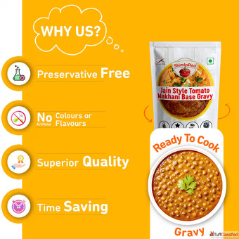 Premium Jain Style Tomato Makhani Gravy.