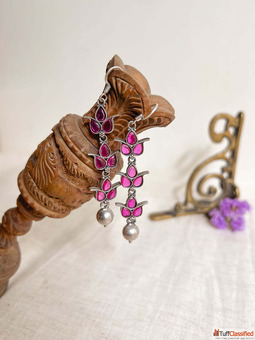 Shop Vatsala Long Kundan Danglers In Silver With Fish Hooks For Women Online By Asmah