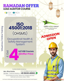 ISO 450012018 Lead Auditor Course in Kolkata Green World Group