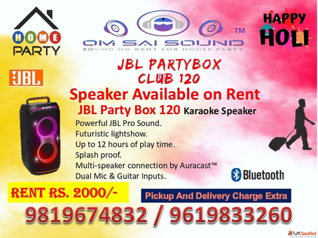 Holi Dhamaka Sound System on Rent JBL PartyBox Club 120