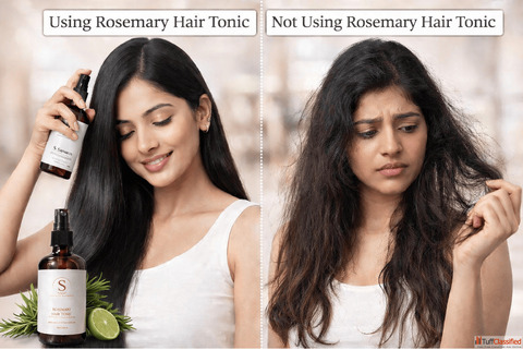 With vs Without Rosemary Hair Tonic - SKNLEX
