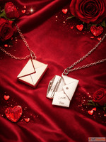 Buy Envelope Locket Couple Pendant Set Silver Rose-Gold For ...