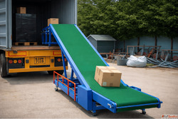 Truck Loading Belt Conveyor System for Warehouses Distributi...