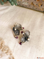 Buy Vanya Oxidised Silver Earring With Ruby Stone Online By ...