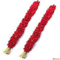 Christmas Tinsel Garland Red with Gold Tips 2 Pack 2 Meters ...