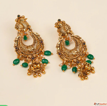 Traditional Big Round Silver Earrings Padmam India