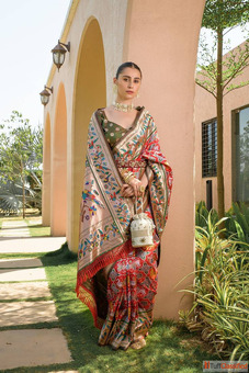 Beautiful Maroon Saree Online - Latest Styles Available at Mirraw