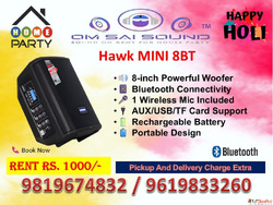 Best Sound System on Rent for Holi 2026 - Hawk Mini 8BT Spea...