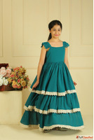 Shop Fairytale Layered Kids Maxi Dress - Girls Green Lace Go...