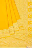 Buy Simple Yellow Saree for Haldi Online Mavuris