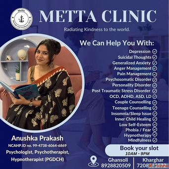 Counsellor in Kharghar Metta Therapy Wellness Clinic