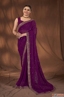Buy Trendy Purple Saree Online at Best Discount