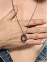 Buy Black Stainless Steel Three Rings Round Circle Pendants ...