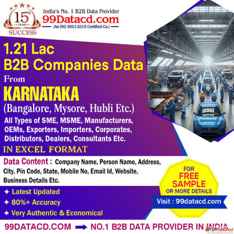 1.21 Lac Karnataka B2B Companies Data
