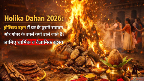 Holika Dahan 2026 हलक दहन म घर क परन समन और गबर क उपल कय डल जत ह जनए धरमक व वजञनक रहसय