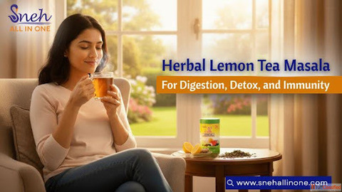 Natural Herbal Lemon Tea Masala for Detox Digestion Refreshing Energy