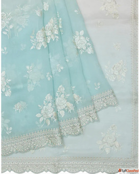 Designer Silver Zari Sarees Online Mavuris