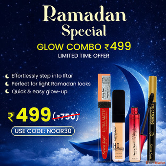 Ramadan Special Glow Combo by Seven Seas Cosmetics - 4 Makeup Essentials Only 499