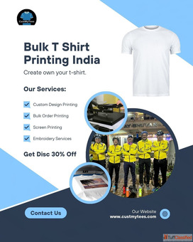 Bulk T Shirt Printing India T-Shirts Printing Company in Delhi - Cust My Tees