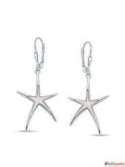 Star Fish Sculptural Dangler in Silver - Made with 925 Sterling Silver