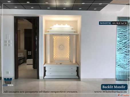 Buy Corian Mandir Online - Custom Solid Surface Temple White Surface Studios