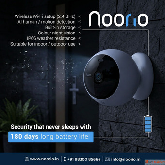 Buy Noorio wireless security camera with 180 days battery backup