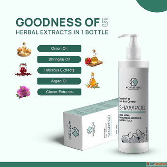 Remove Dandruff in Just a Week - Kosmetiko Dandruff Hair-fall Control Shampoo