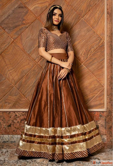 Stylish Brown Lehenga with Huge Eid Discounts