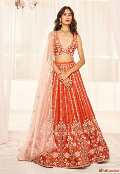 Vibrant Orange Lehenga with Huge Eid Discounts