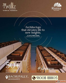 2 BHK Gated Community Flats in Bachupally Bowrampet The Twinz by Risinia