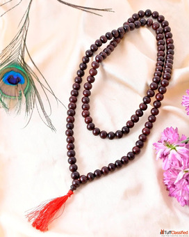 Red Sandalwood Japa Mala 108 Beads - Natural Jap Mala for Meditation Mantra Chanting Yoga Spiritual