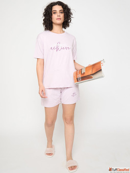 Night Suit for Women - Cotton Top Pajama Sleepwear Set Comfortable Women Nightwear