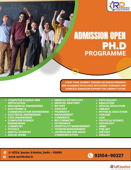 Admissions Open for PhD Program