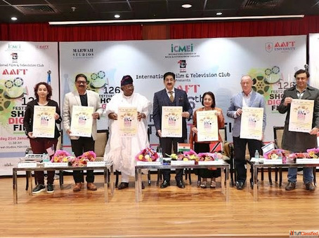 Poster of 14th Global Festival of Journalism Noida 2026 Unveiled During 126th AAFT Festival of Short